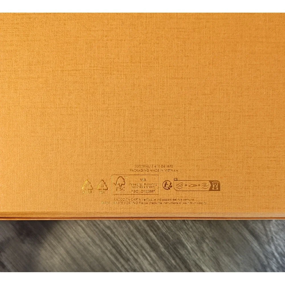 Louis Vuitton Magnetic Storage Box 14x10x5 Orange Saffron Logo Ribbon Gift